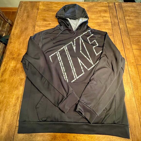 Nike Therma-Fit Hoodie Mens XXL Black Pullover Front Pockets 134.1=A0026 - Picture 2 of 12